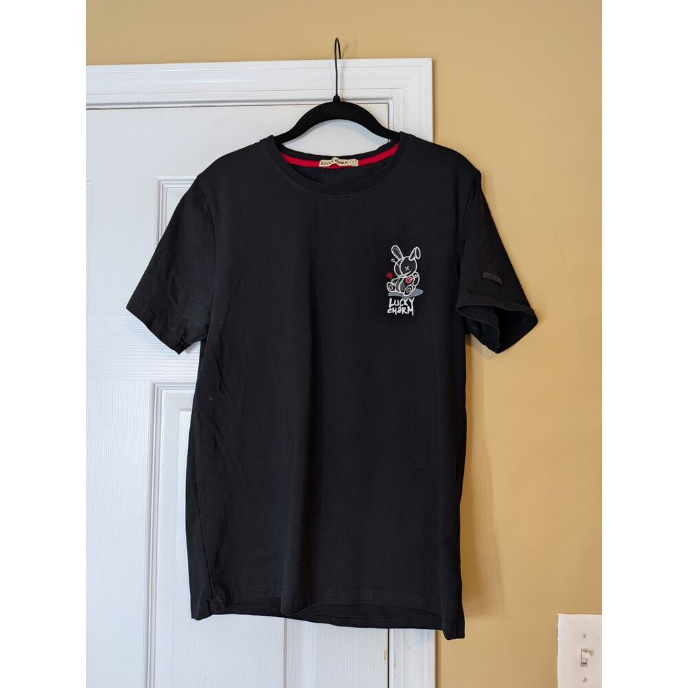 Lucky Charm Bunny Graphic T Shirt Size Small Black Short Sleeve Streetwear Tee